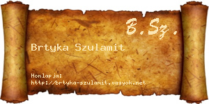 Brtyka Szulamit névjegykártya